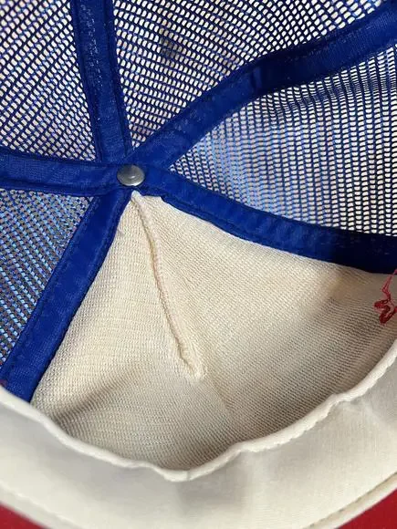 Vintage Texas Rangers Snapback Hat Baseball Cap Mesh Trucker MLB Made in USA AJD - Picture 10 of 12